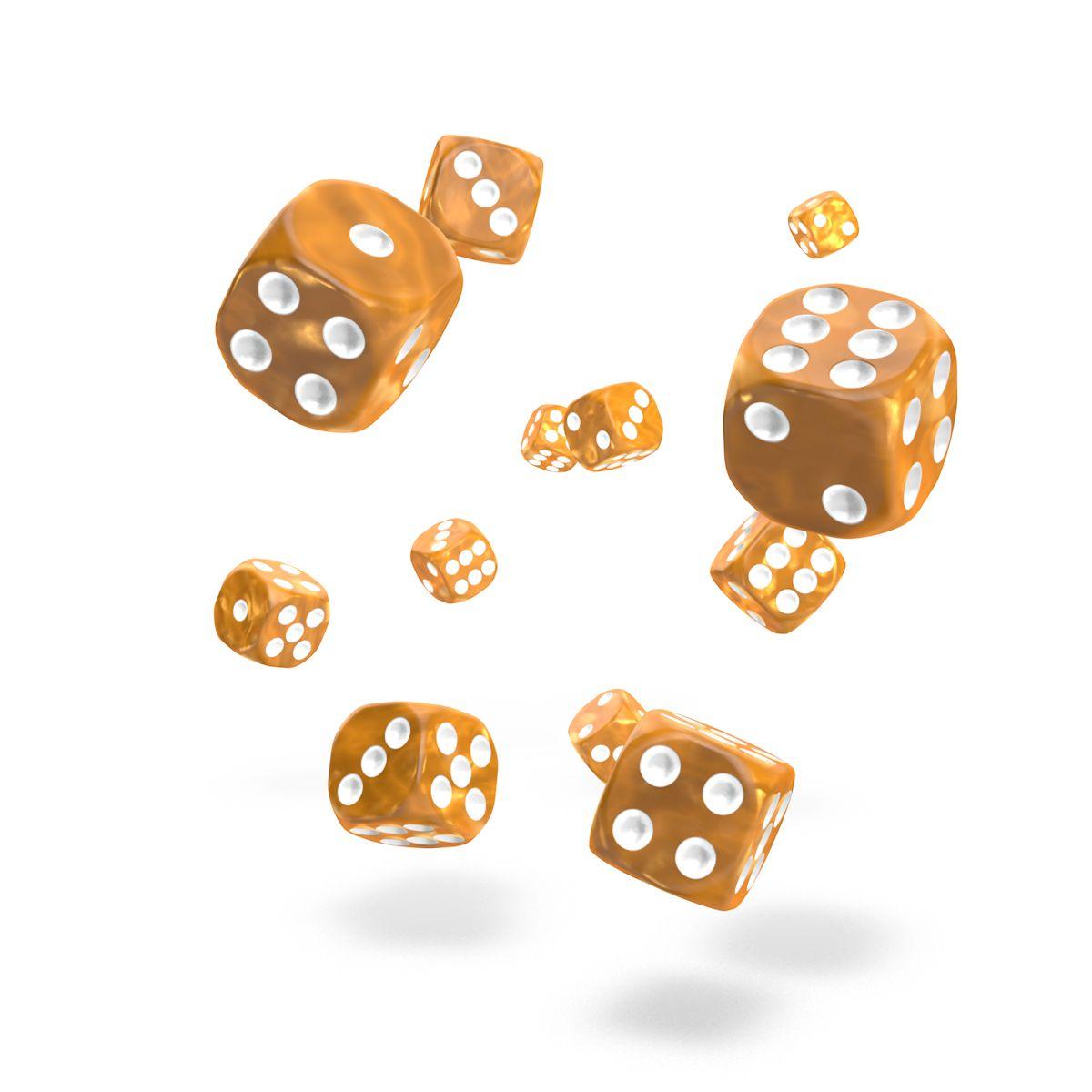 Oakie Doakie Dice D6 Dice 12 mm Marble - Orange (36)