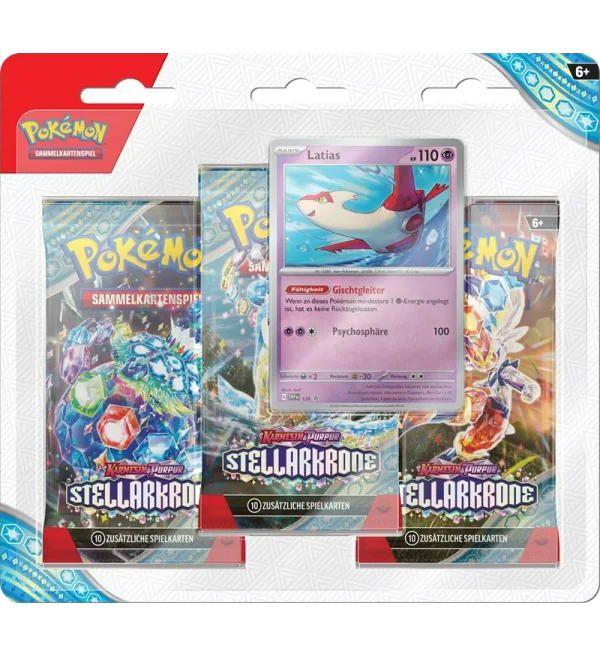 Pokémon Karmesin & Purpur Stellarkrone 3-Pack Blister - Latias Pokémon Karmesin & Purpur Stellarkrone 3-Pack Blister - Latias