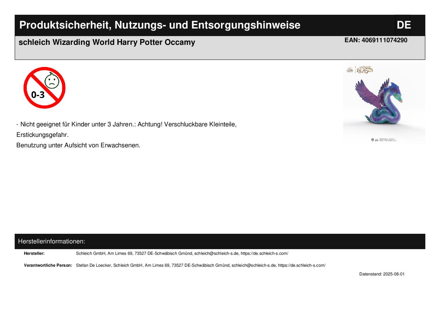 schleich Wizarding World Harry Potter Occamy