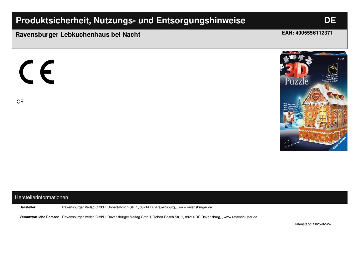 Ravensburger Lebkuchenhaus bei Nacht