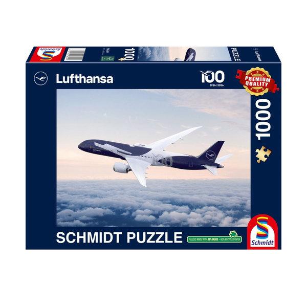 Puzzle 1000 Teile: 100 Jahre Lufthansa - Boeing 787-9 ​ Sonderlackierung zum Jubiläum