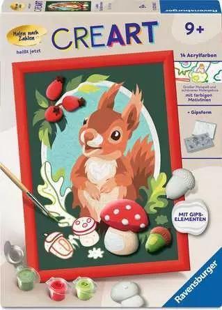 CreArt, Malen nach Zahlen mit Gips gießen - Liebes Eichhörnchen