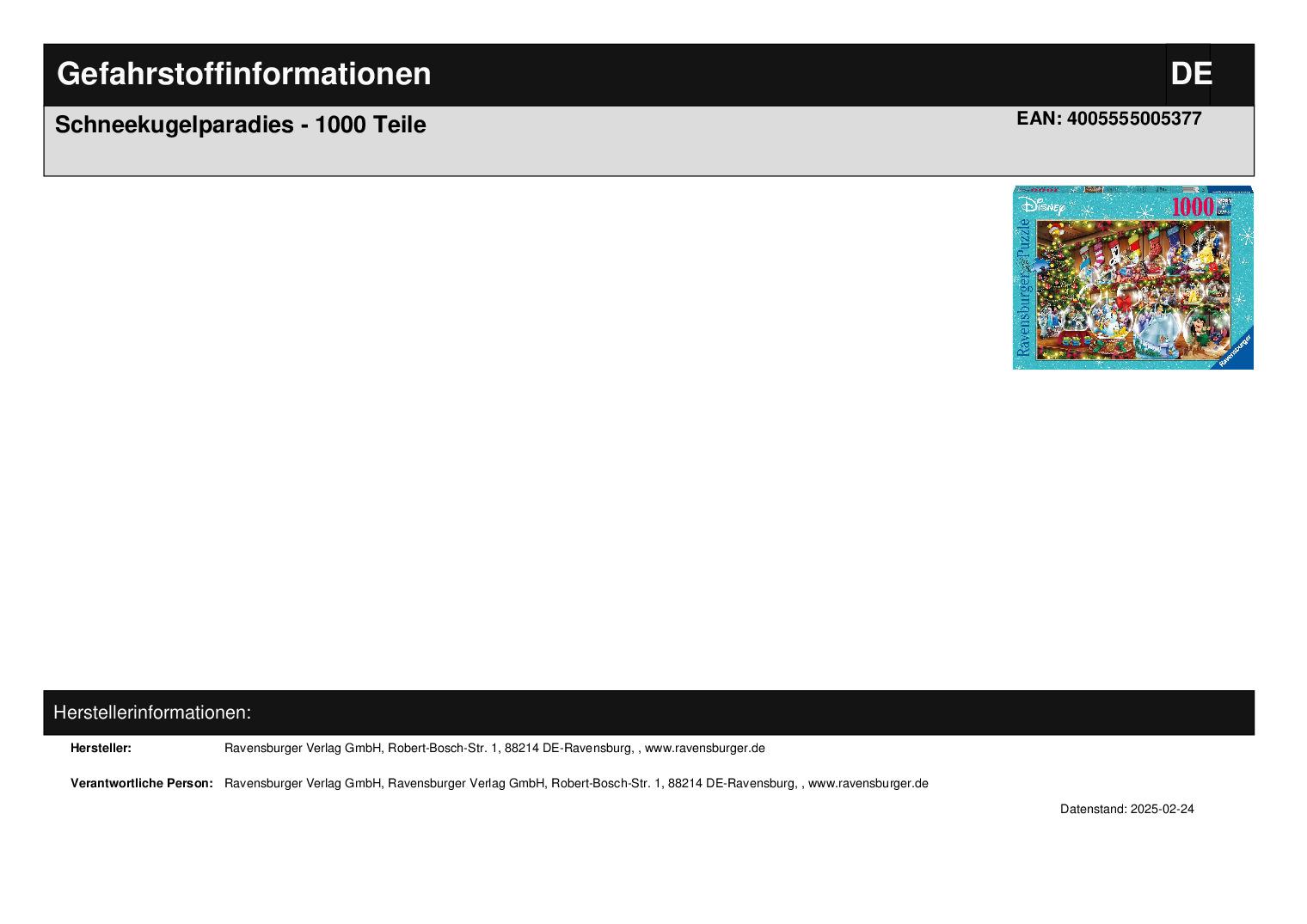 Schneekugelparadies - 1000 Teile