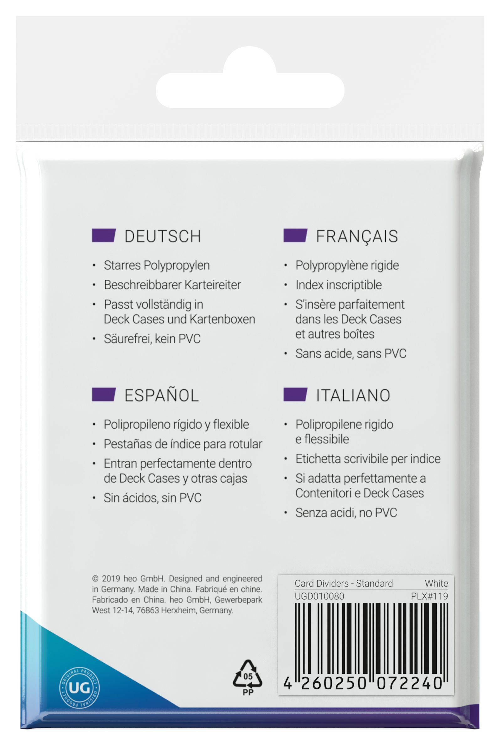 Ultimate Guard Card Dividers Standardgröße Weiß