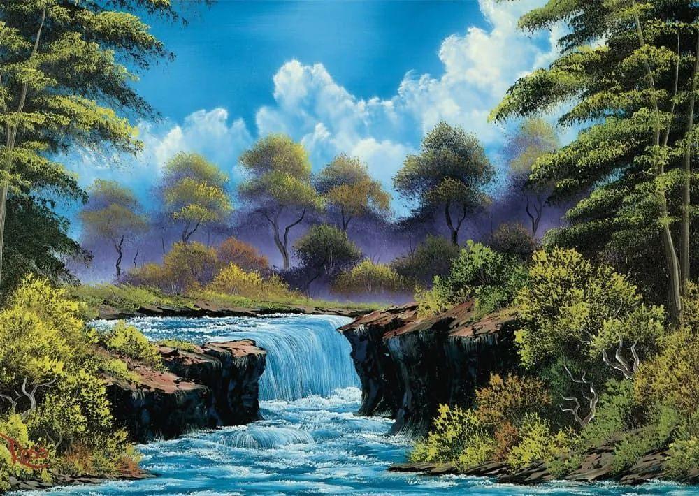 Puzzle:  Wasserfall auf der Lichtung  (1000 Teile)