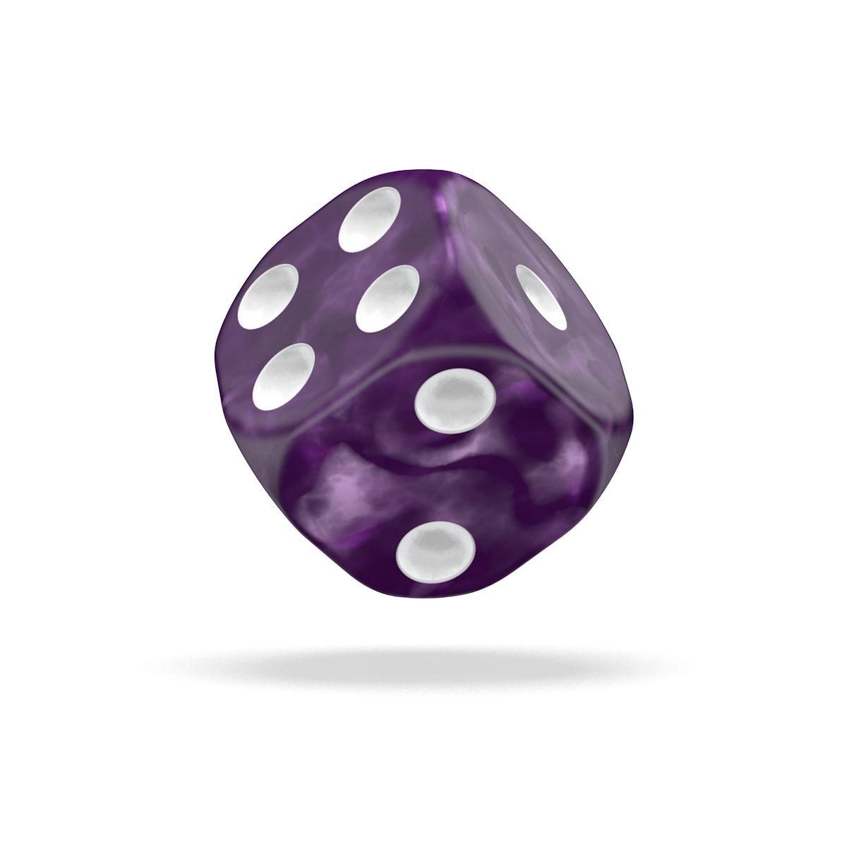 Oakie Doakie Dice D6 Dice 12 mm Marble - Purple (36)