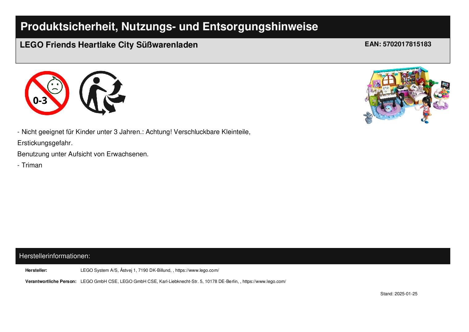 LEGO Friends Heartlake City Süßwarenladen