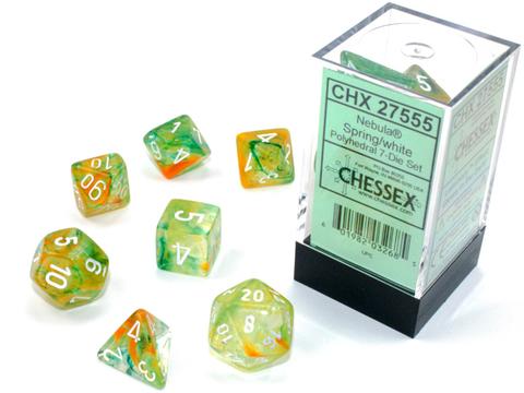 Chessex Nebula Spring/white Luminary 7-Die Set Chessex Nebula Spring/white Luminary 7-Die Set
