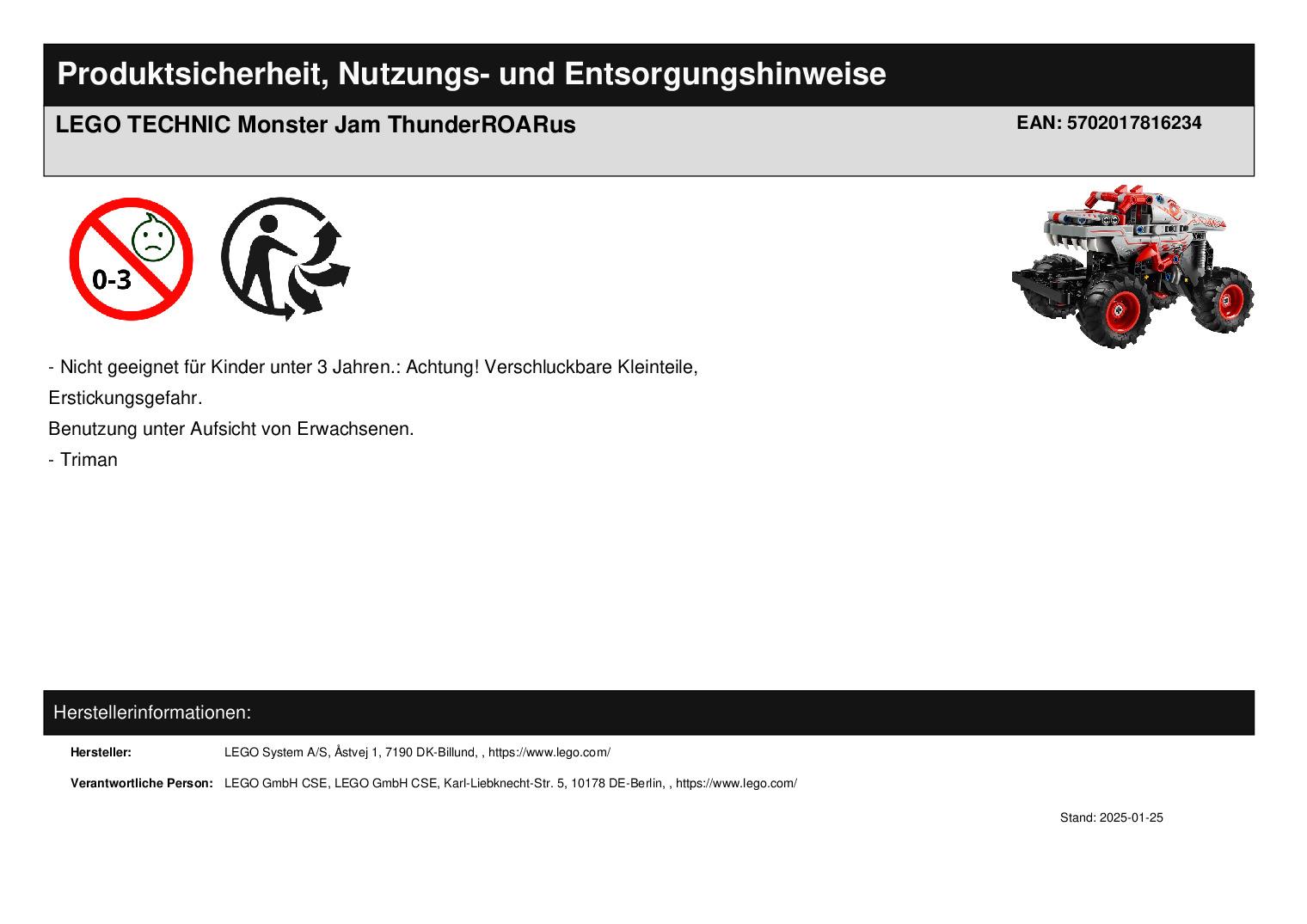 LEGO TECHNIC Monster Jam ThunderROARus