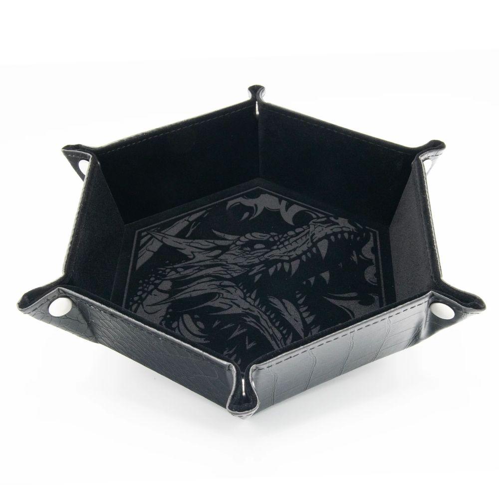 CritStones Foldable Dice Tray Dragon Skin Edition - Color: Black
