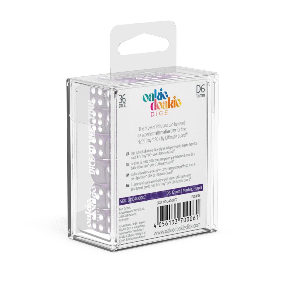 Oakie Doakie Dice D6 Dice 12 mm Marble - Purple (36) Oakie Doakie Dice D6 Dice 12 mm Marble - Purple (36)