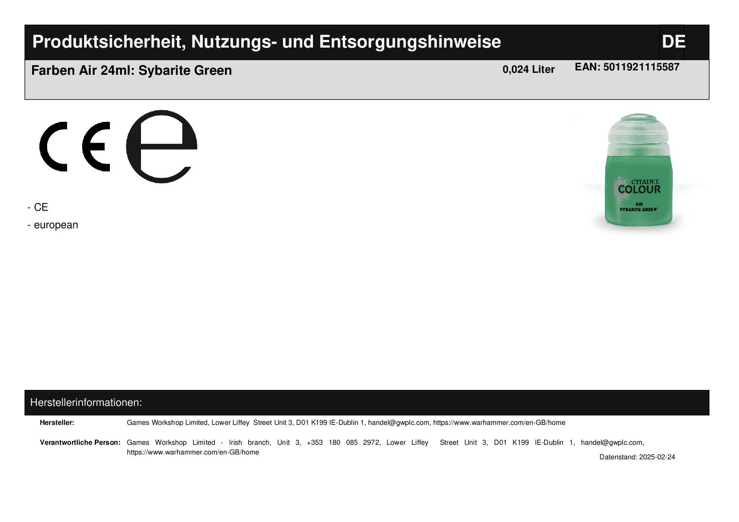 Farben Air 24ml: Sybarite Green