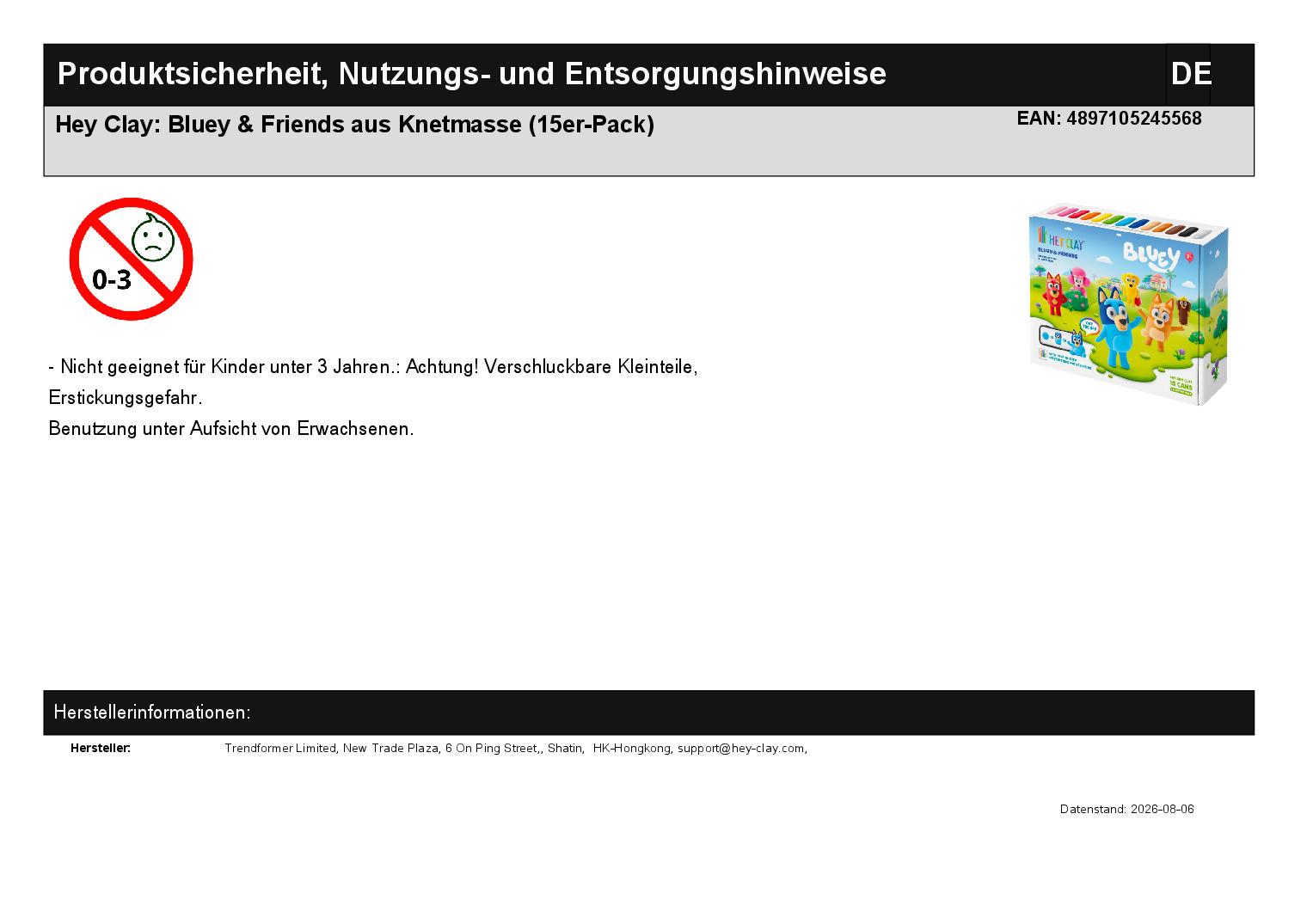 Hey Clay: Bluey & Friends aus Knetmasse (15er-Pack)