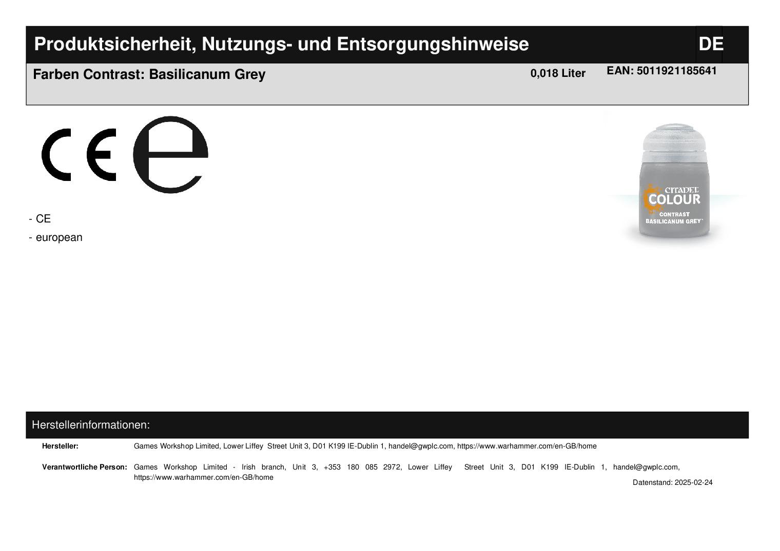Farben Contrast: Basilicanum Grey