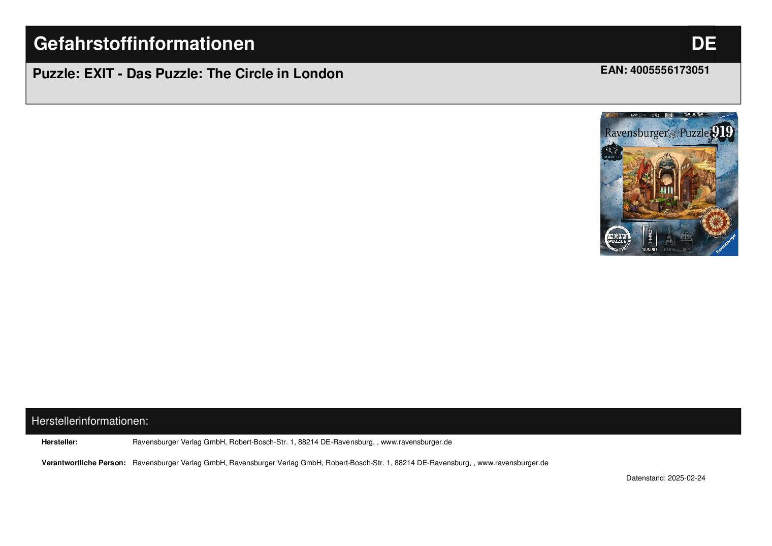 Puzzle: EXIT - Das Puzzle: The Circle in London Puzzle: EXIT - Das Puzzle: The Circle in London