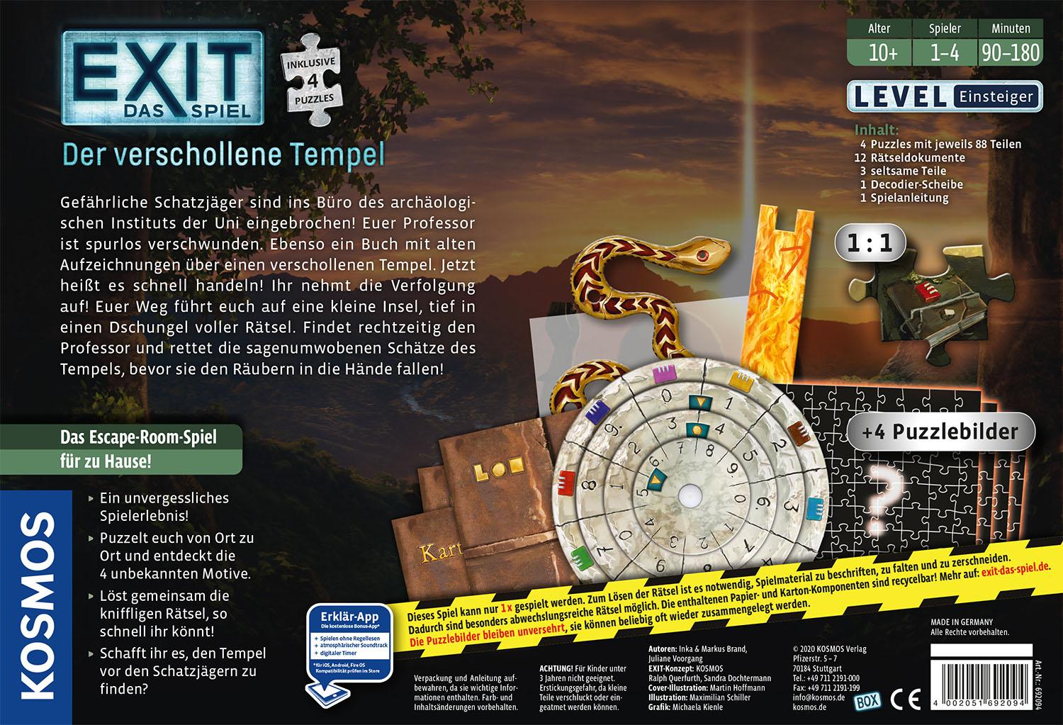 EXIT - Das Spiel + Puzzle: Der verschollene Tempel