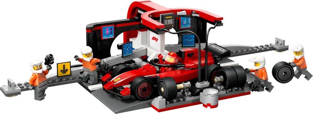 LEGO CITY F1 Boxenstopp mit Boxencrew und Ferrari Flitzer