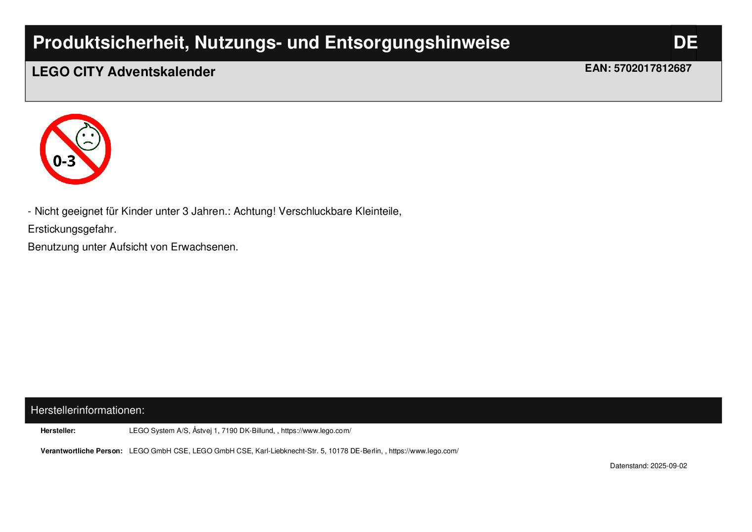 LEGO CITY Adventskalender LEGO CITY Adventskalender