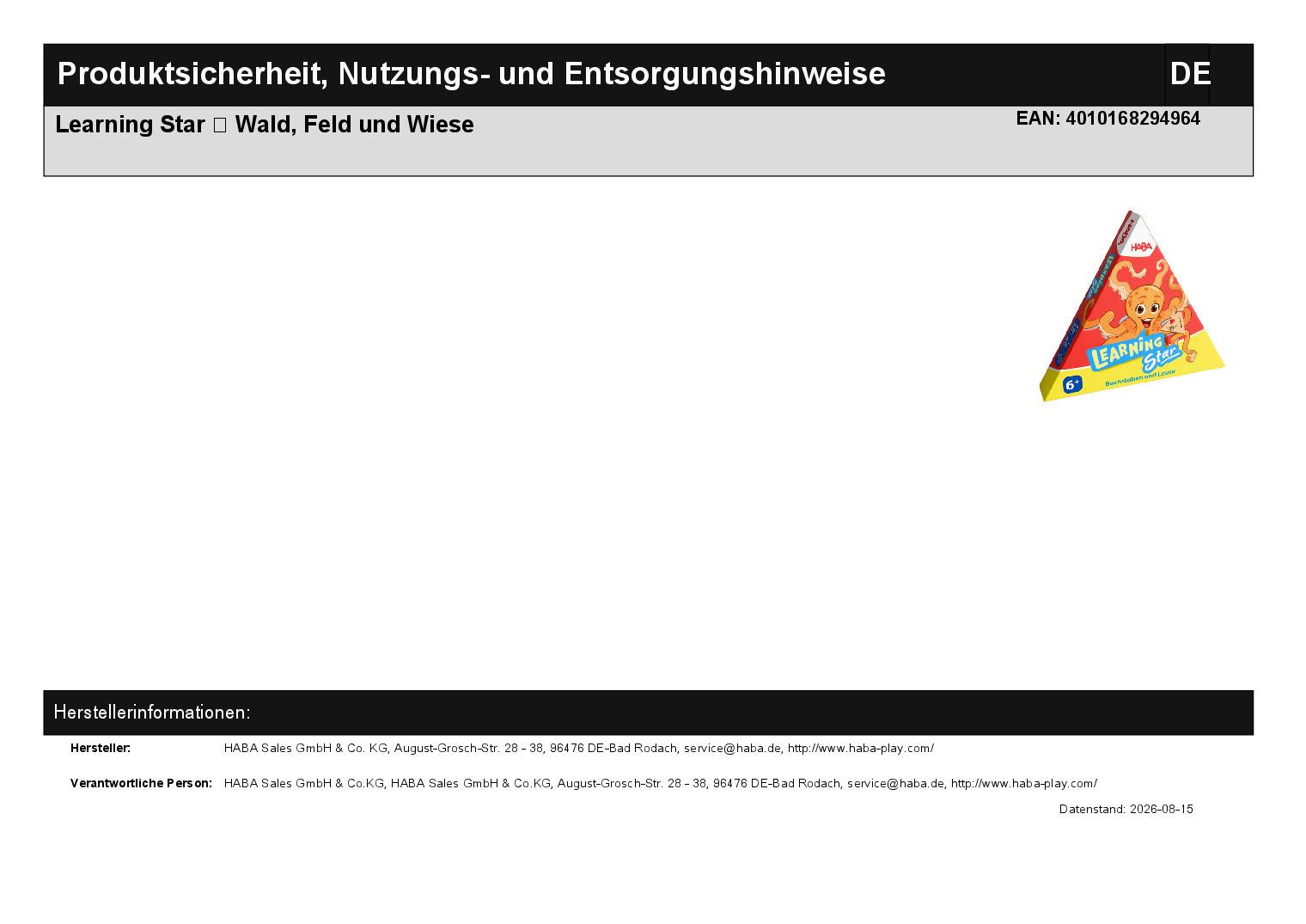 Learning Star  Wald, Feld und Wiese