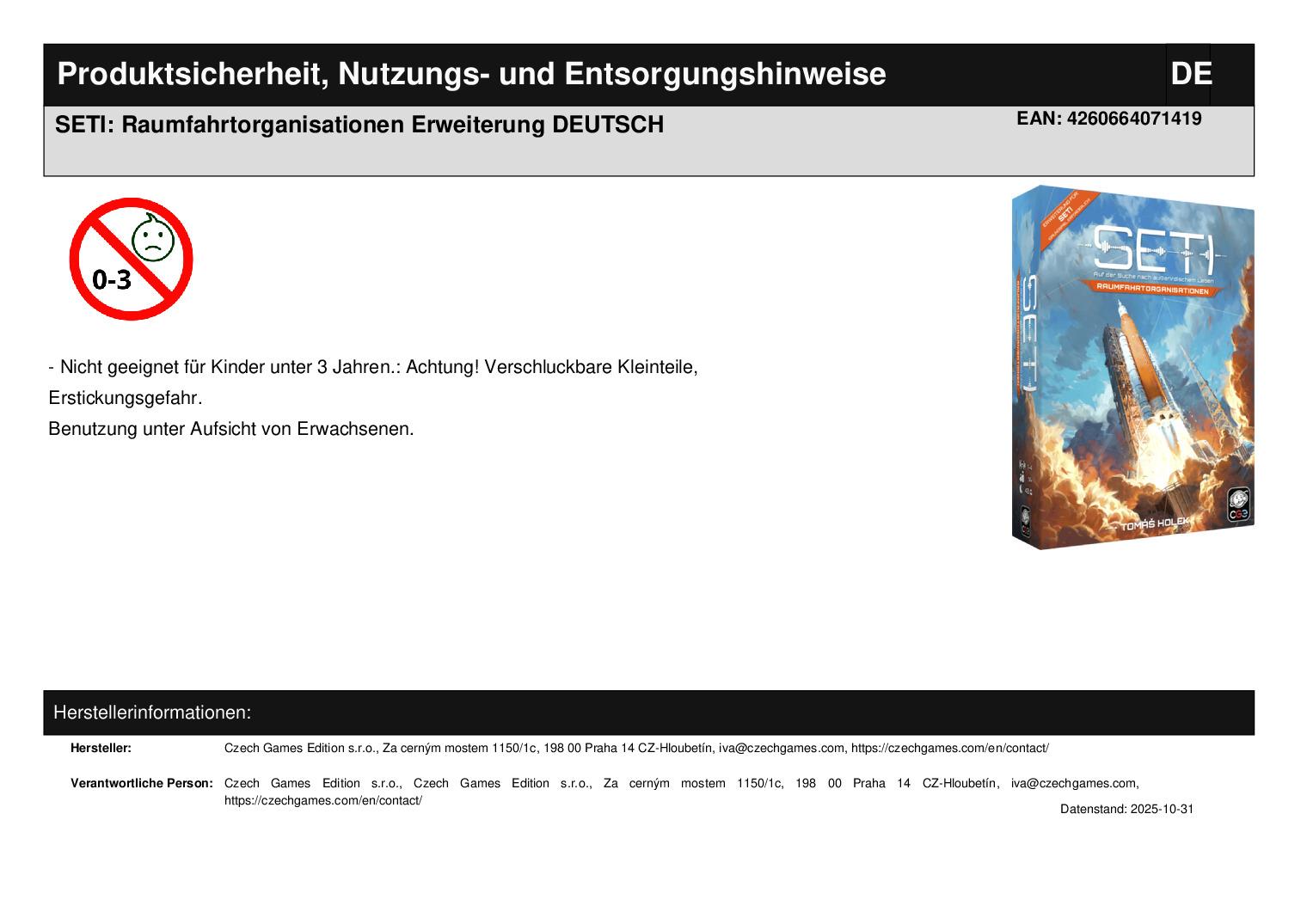 SETI: Raumfahrtorganisationen Erweiterung DEUTSCH
