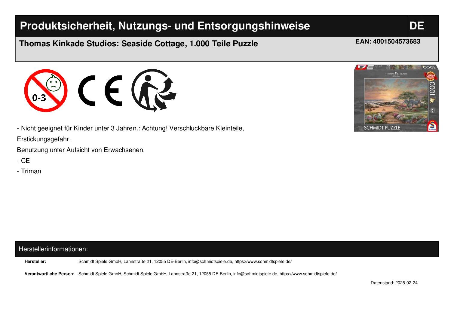 Thomas Kinkade Studios: Seaside Cottage, 1.000 Teile Puzzle