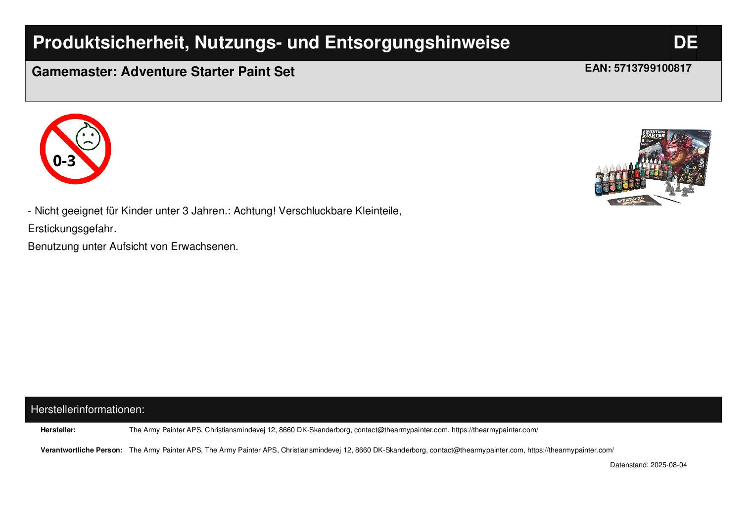 Gamemaster: Adventure Starter Paint Set Gamemaster: Adventure Starter Paint Set