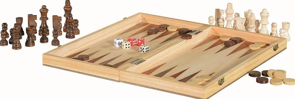 3-in-1-Premium Brettspiel - Schach & Co.