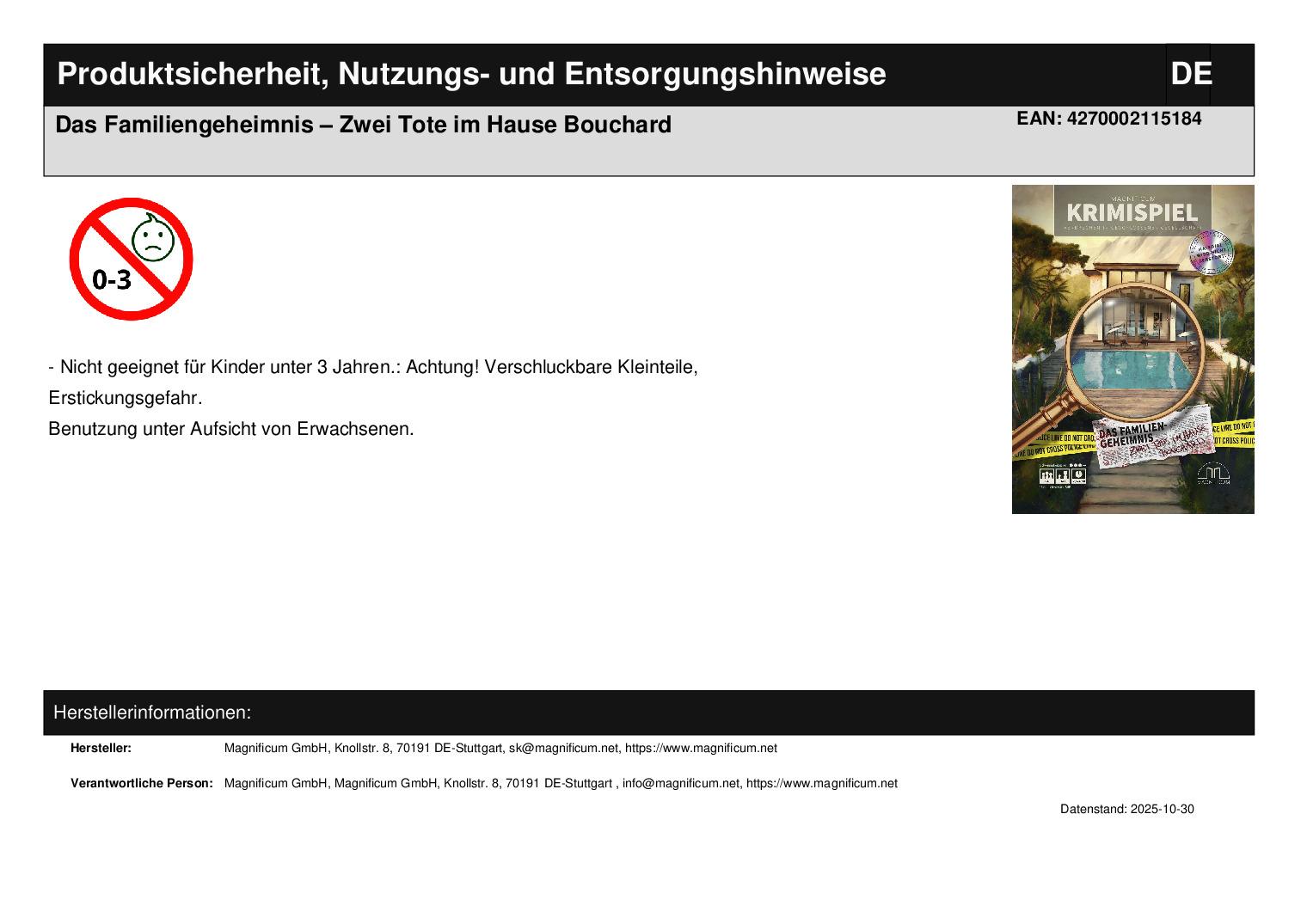 Das Familiengeheimnis  Zwei Tote im Hause Bouchard
