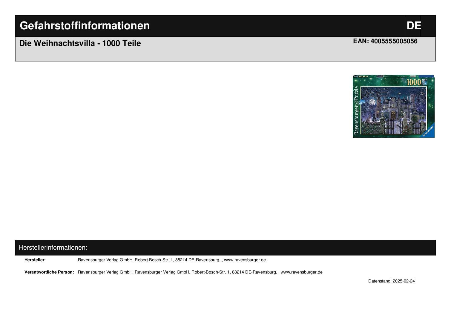 Die Weihnachtsvilla - 1000 Teile