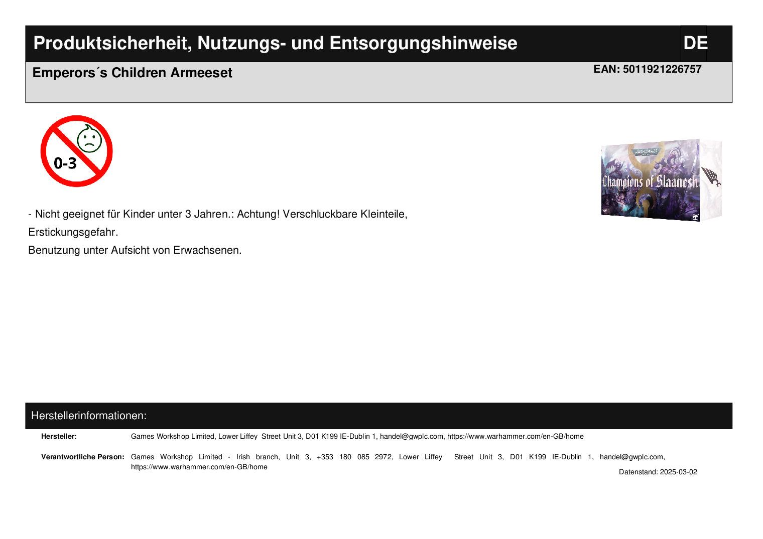 Emperors's Children Armeeset