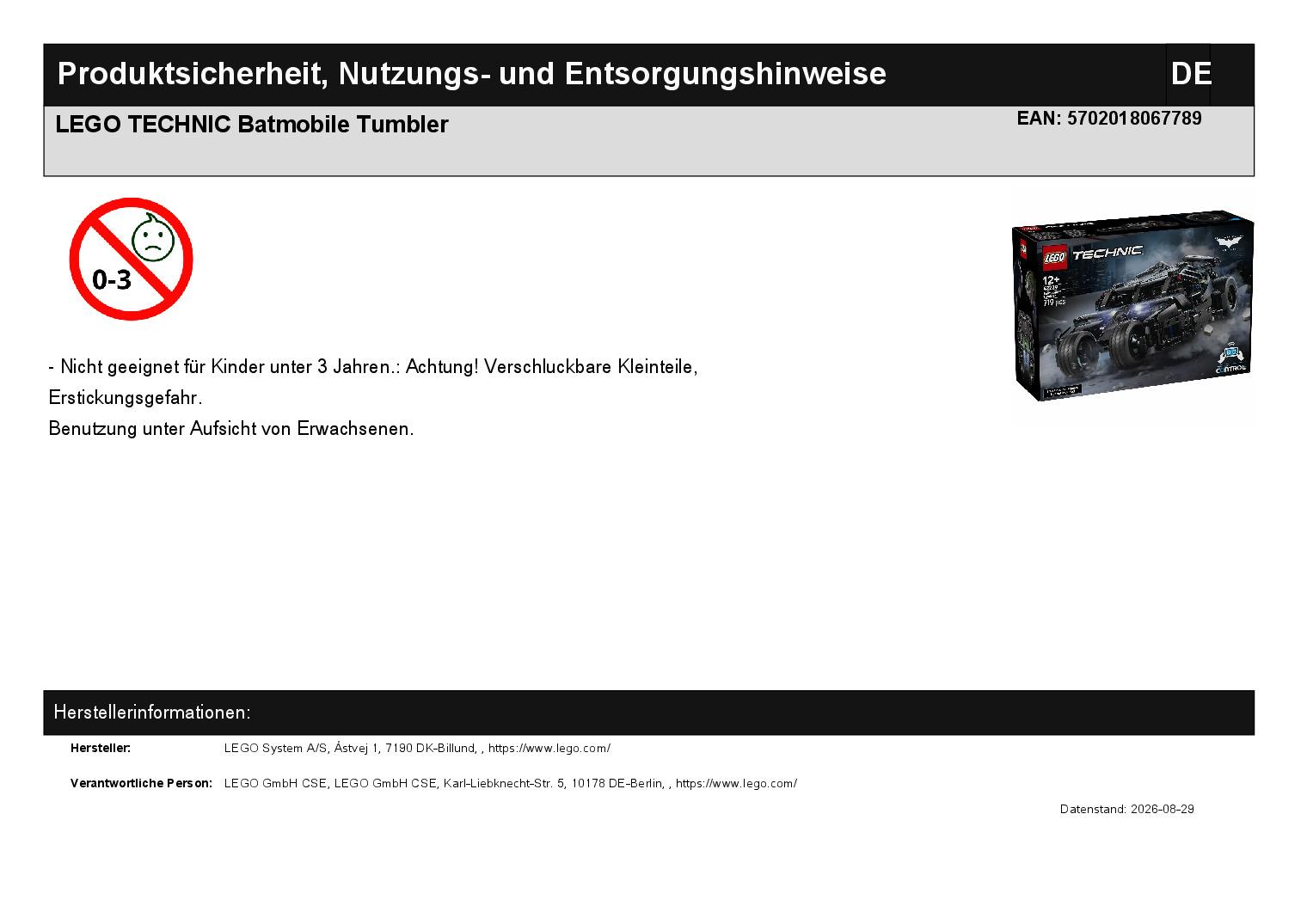 LEGO TECHNIC Batmobile Tumbler