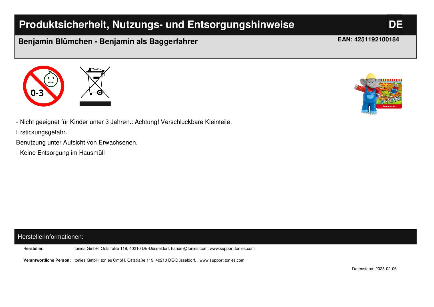 Benjamin Blümchen - Benjamin als Baggerfahrer