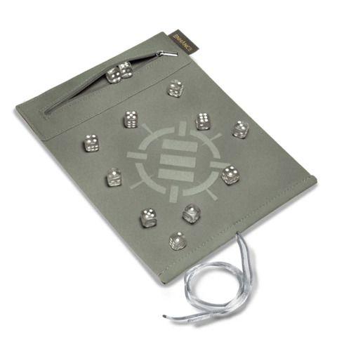 ENHANCE Tabletop Roll on a Scroll 6-sided Dice and Rolling Mat - Silver