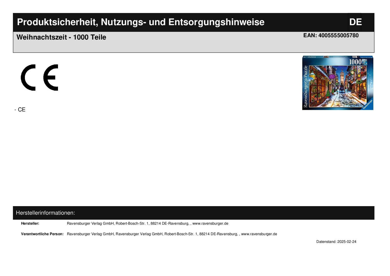 Weihnachtszeit - 1000 Teile