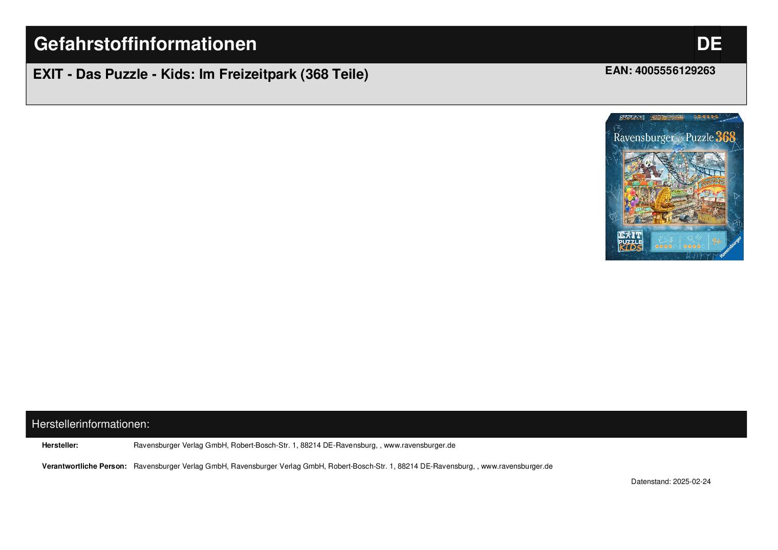 EXIT - Das Puzzle - Kids: Im Freizeitpark (368 Teile) EXIT - Das Puzzle - Kids: Im Freizeitpark (368 Teile)