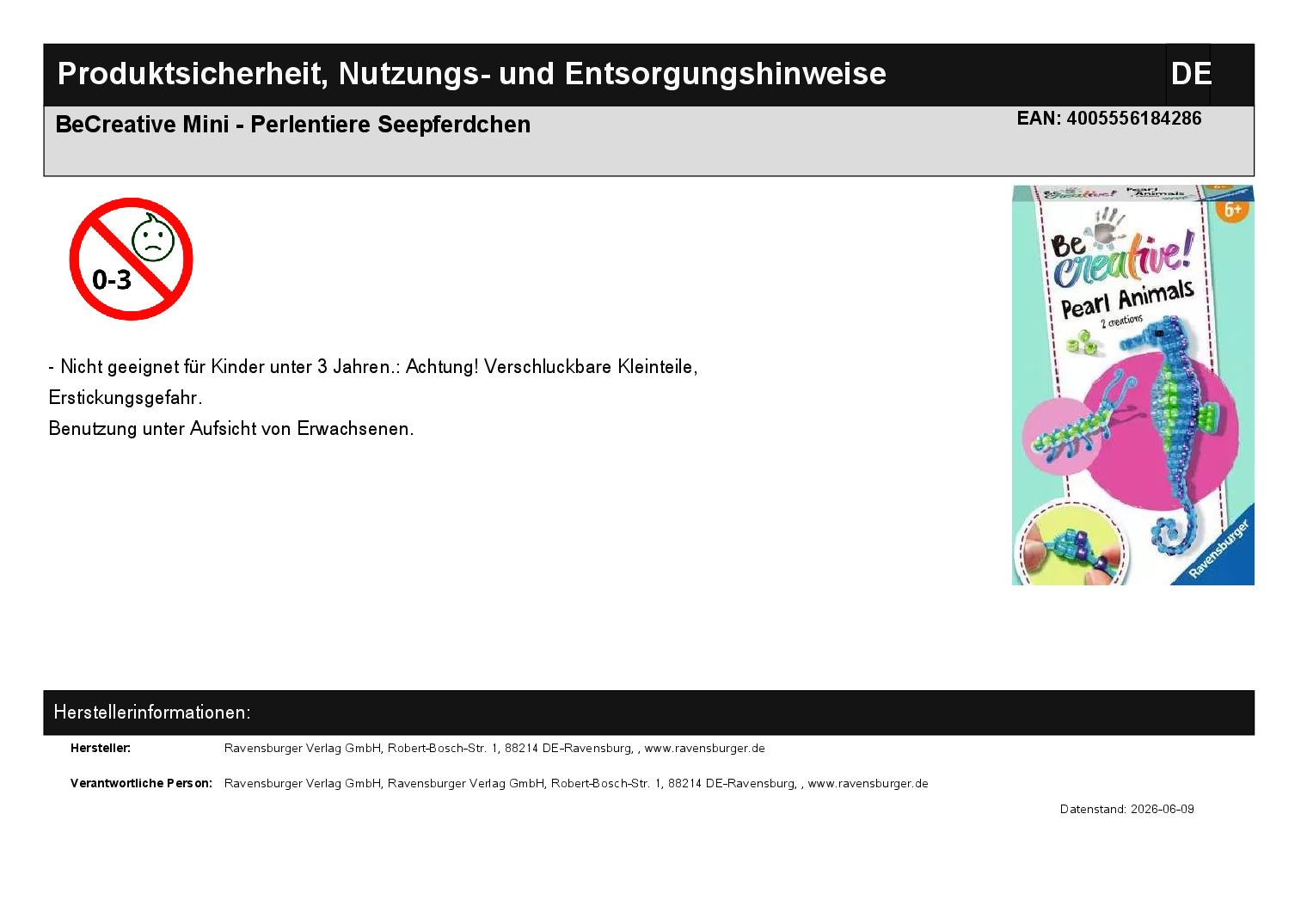 BeCreative Mini - Perlentiere Seepferdchen