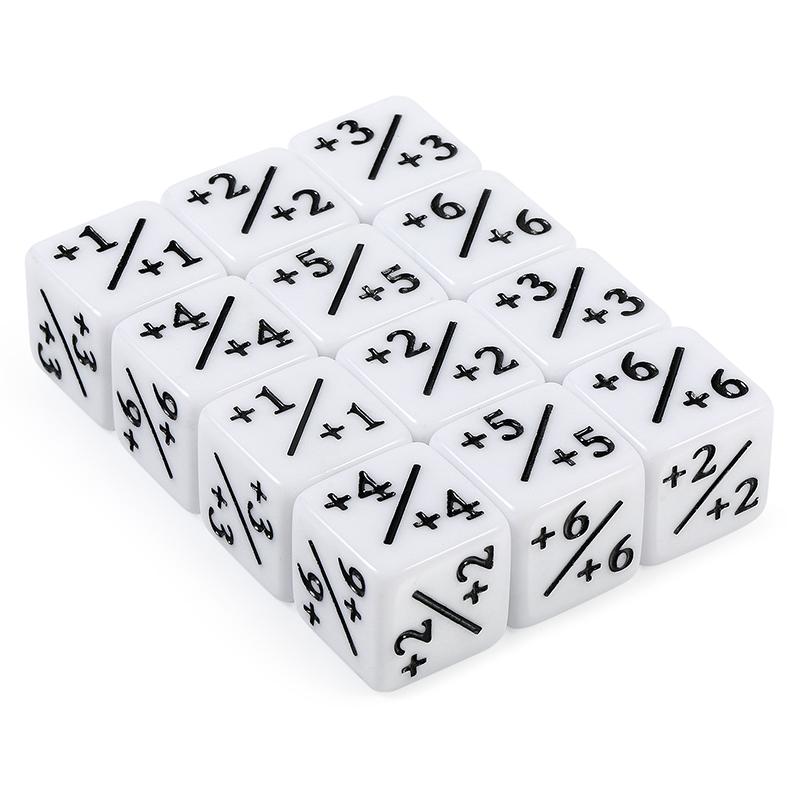 Positive/Negative Dice Counters White (12)