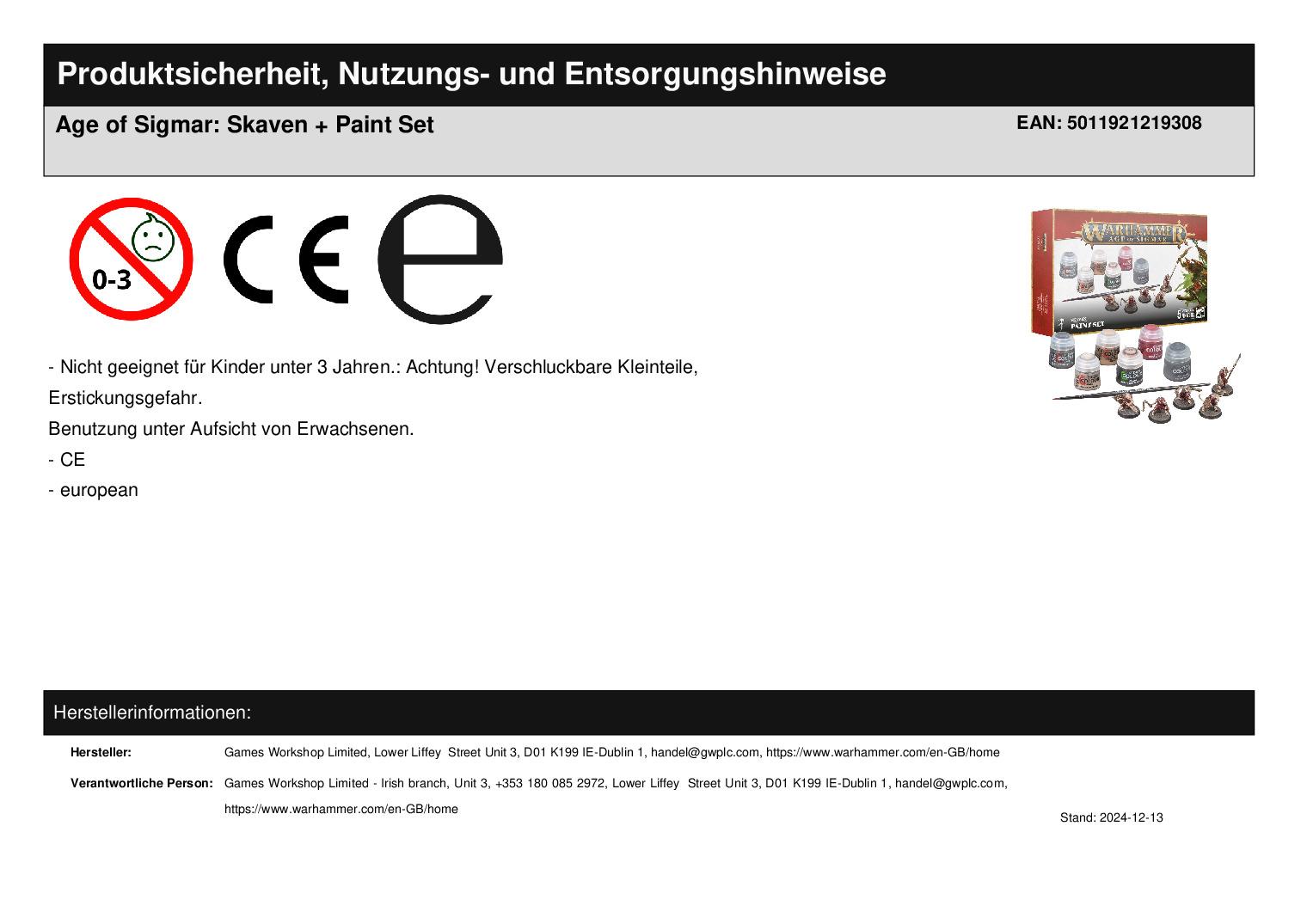 Age of Sigmar: Skaven + Paint Set Age of Sigmar: Skaven + Paint Set