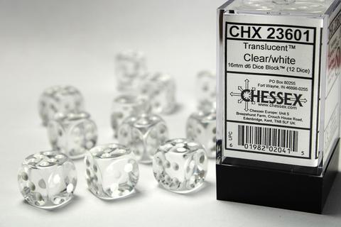 Chessex W6x12 Translucent: clear / white