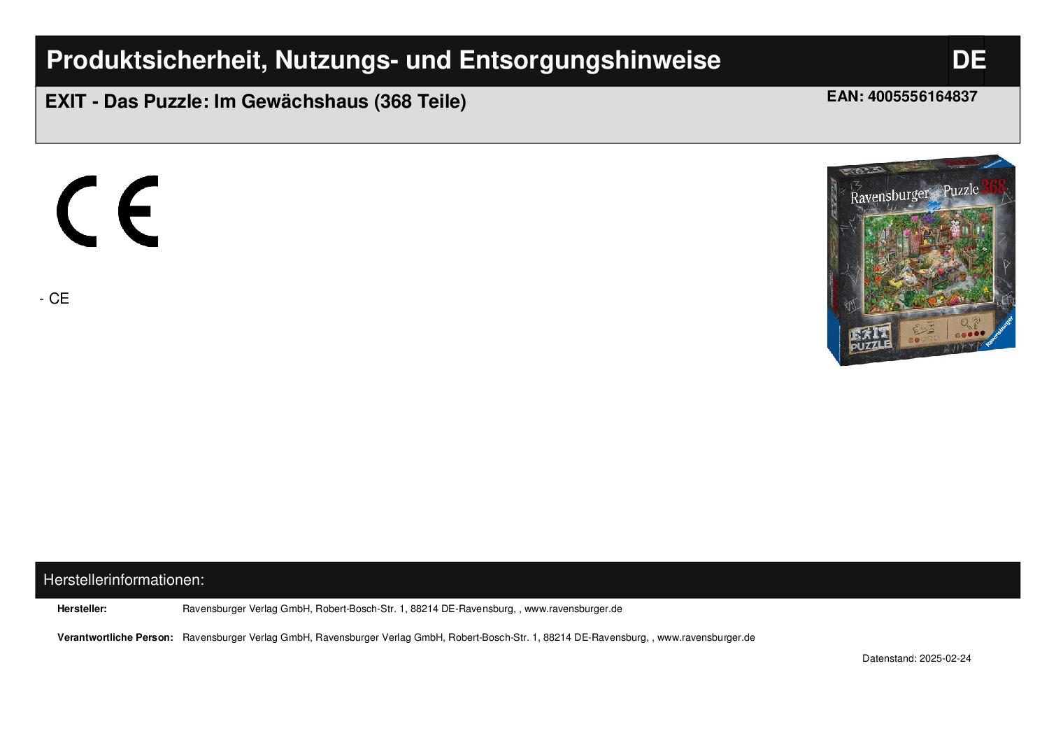 EXIT - Das Puzzle: Im Gewächshaus (368 Teile)