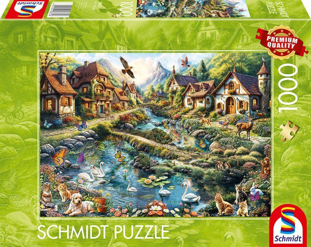 Dörfchen am Waldesrand, 1.000 Teile Puzzle Dörfchen am Waldesrand, 1.000 Teile Puzzle