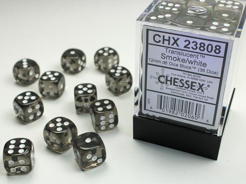 Chessex W6x36 Translucent: smoke / white