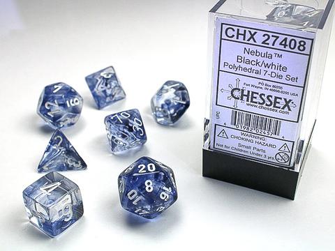 Chessex 7-er Mix Nebula: black / white