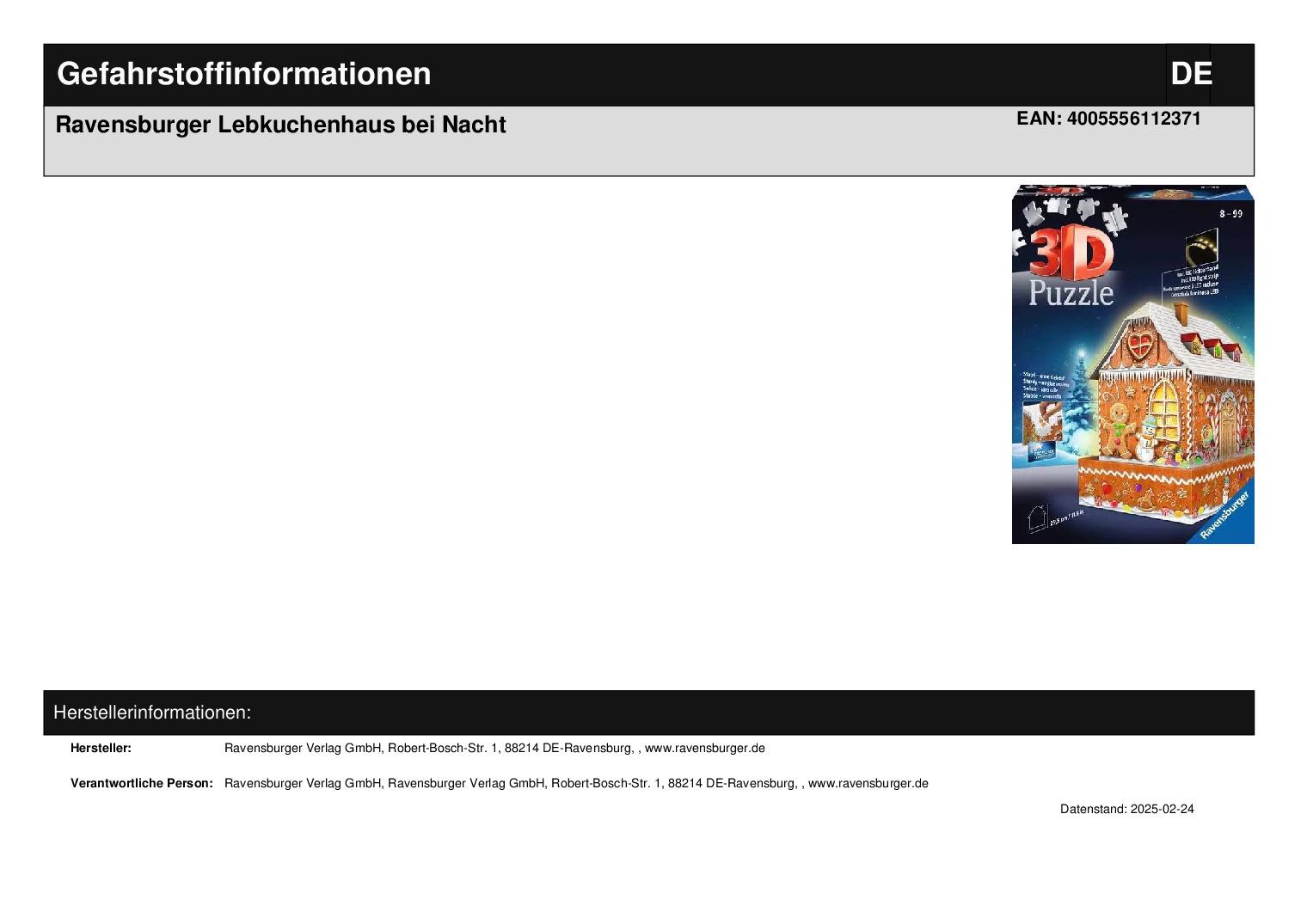 Ravensburger Lebkuchenhaus bei Nacht