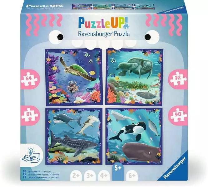 Kinderpuzzle ab 5 Jahren - Meerestiere - 64 + 72 + 81 + 90 Teile