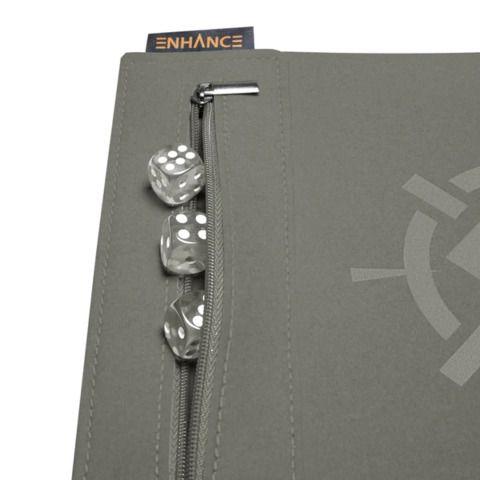 ENHANCE Tabletop Roll on a Scroll 6-sided Dice and Rolling Mat - Silver