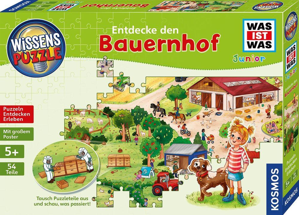 WAS IST WAS Junior Wissens-Puzzle Entdecke den Bauernhof