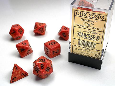 Chessex 7-er Mix Speckled: Fire