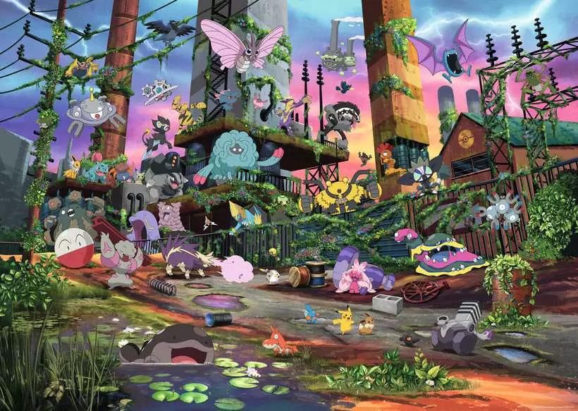 Puzzle 1000 Teile - Pokémon - Blitza und das wiedergewonnene Kraftwerk