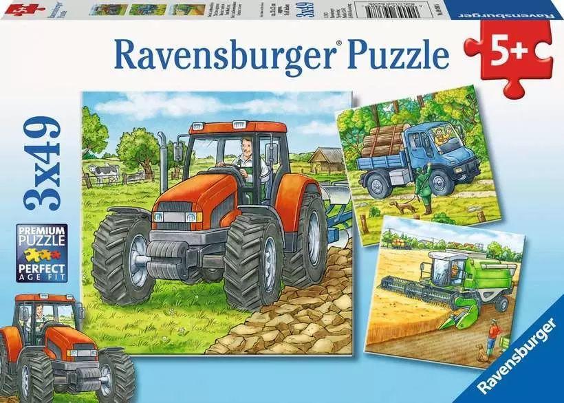 Kinderpuzzle 3x49 Teile - Große Landmaschinen